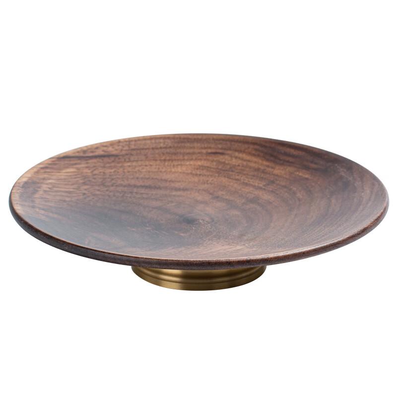 Chinese Zen Walnut Wood Fruit & Snack Serving Plate