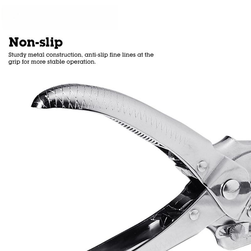 Multi-Function Hole Punching Pliers Belt Punching Tool with Metal Guard Ring
