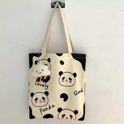 Women's Panda Canvas Shoulder Bag - Cute, Large Capacity, Japanese & Korean Style for Students & Work