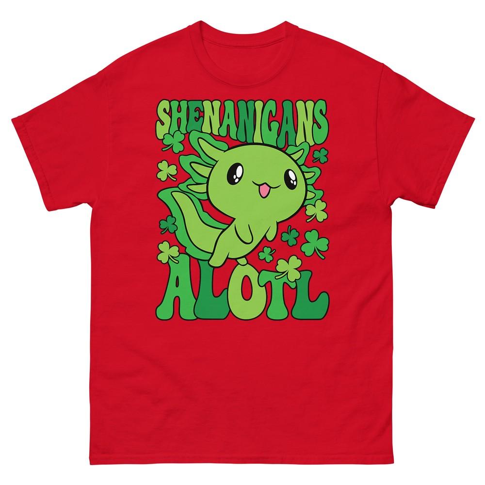 Axolotl St Patricks Day Shenanigans Alotl Unisex Girls Kids Tshirt S