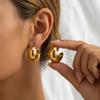 Minimalist Chunky Teardrop Hoop Earrings 18K Gold Plated Stainless Steel Bold Water Drop Earrings for Women Tarnish Free Jewelry