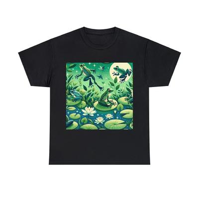 Unisex Erwachsenen T-Shirt Bezaubernde Frösche Seerosenblätter