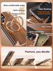 Eary Wooden Phone Case for Samsung Galaxy S26 S25 Ultra With Magnetic Stand 360°Rotatable Frameless Shockproof Protective Cover