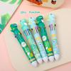 2Pcs Cartoon Cute Dinosaur Multicolor Pen Ten Color Signature Pens Creative Quick-Drying Neutral Pens Writing Smooth Neutral Pen