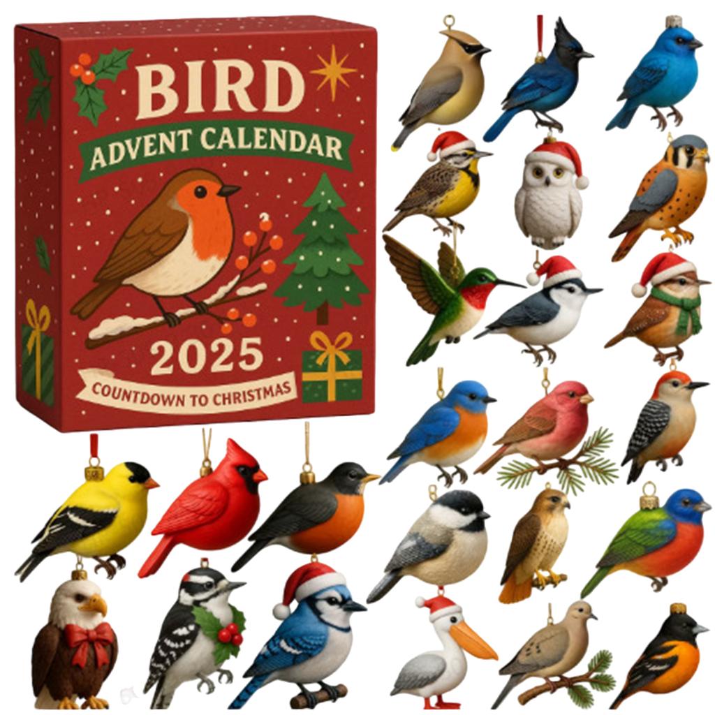 24 Days Christmas Countdown Calendar 2D Flat Christmas Ornaments Xmas Countdown Calendar Holiday Countdown Calendar Xmas Gifts