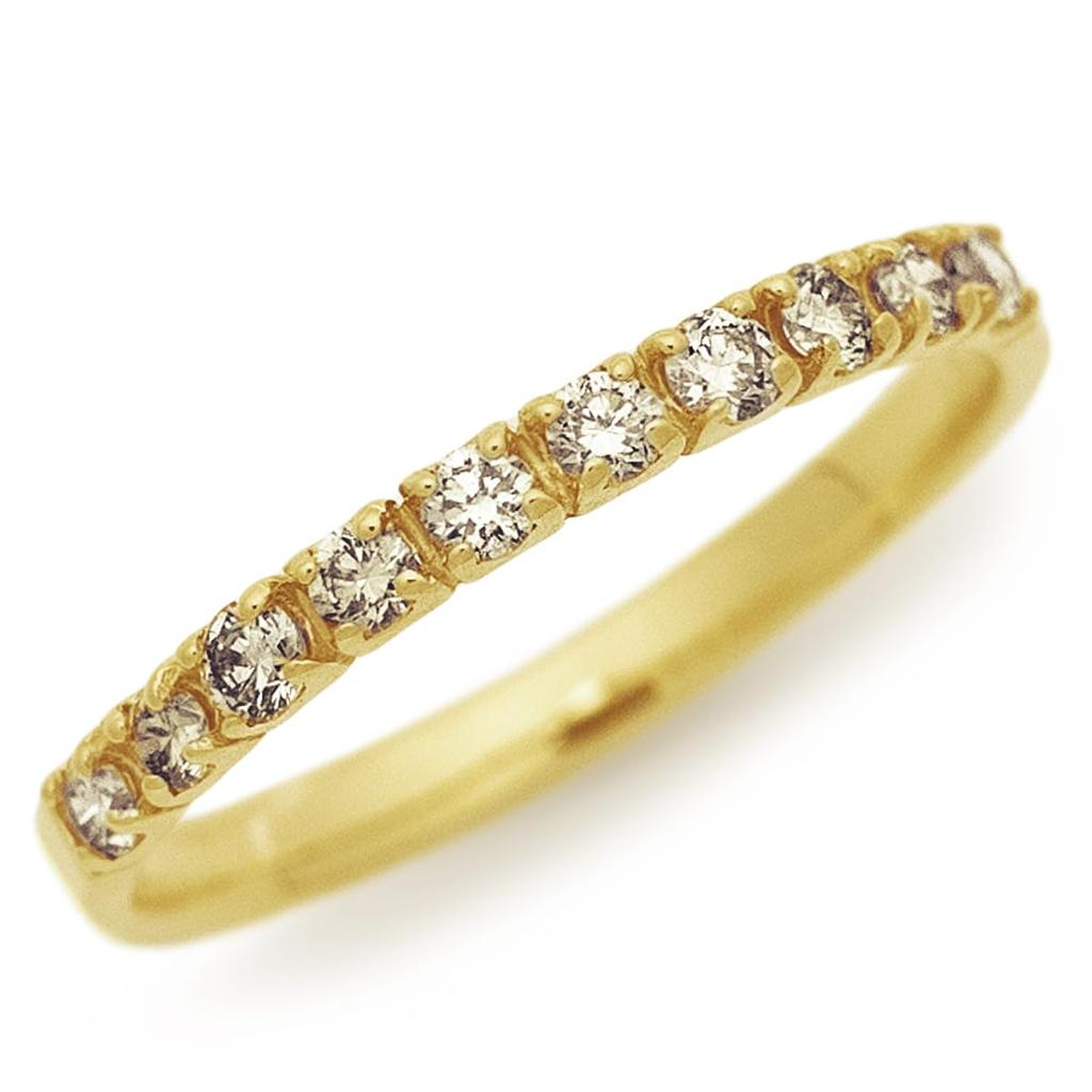 K18 K10 Natural Diamond Half Eternity Various Sweet Diamond 18K 10K 10th Anniversary April Quality Guarantee Yellow [MeeRise] [Special Sample] Ring,