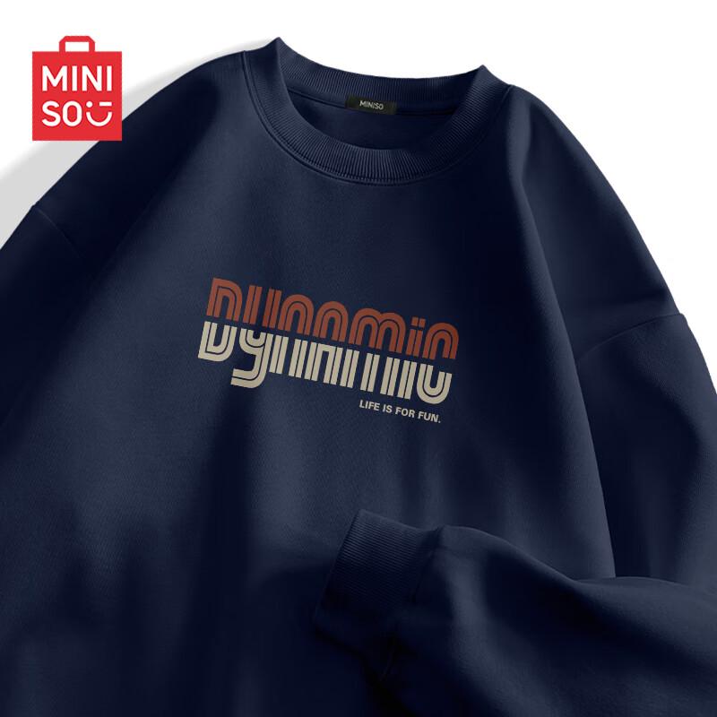 

MINISO Men s Letter Print Round Neck Loose-Fit Sweatshirt 3XL