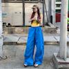 [BSF.cn] High Street Spice Girls | Summer Refreshment | Good Vitality | Cobalt Blue Wide Leg Leisure Street Worker
