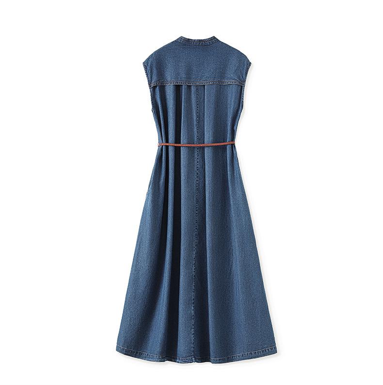 Women's Lyocell Tencel Denim Dress: Casual & Elegant French Summer Long Dress