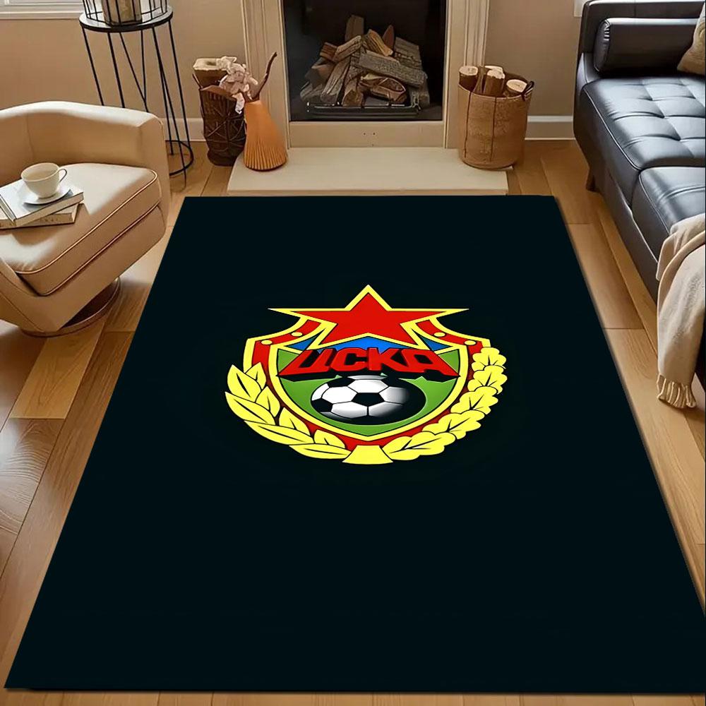 CSKA Football Emblem Design Patterned carpet, non slip mat suitable for living room and bedroom sofas