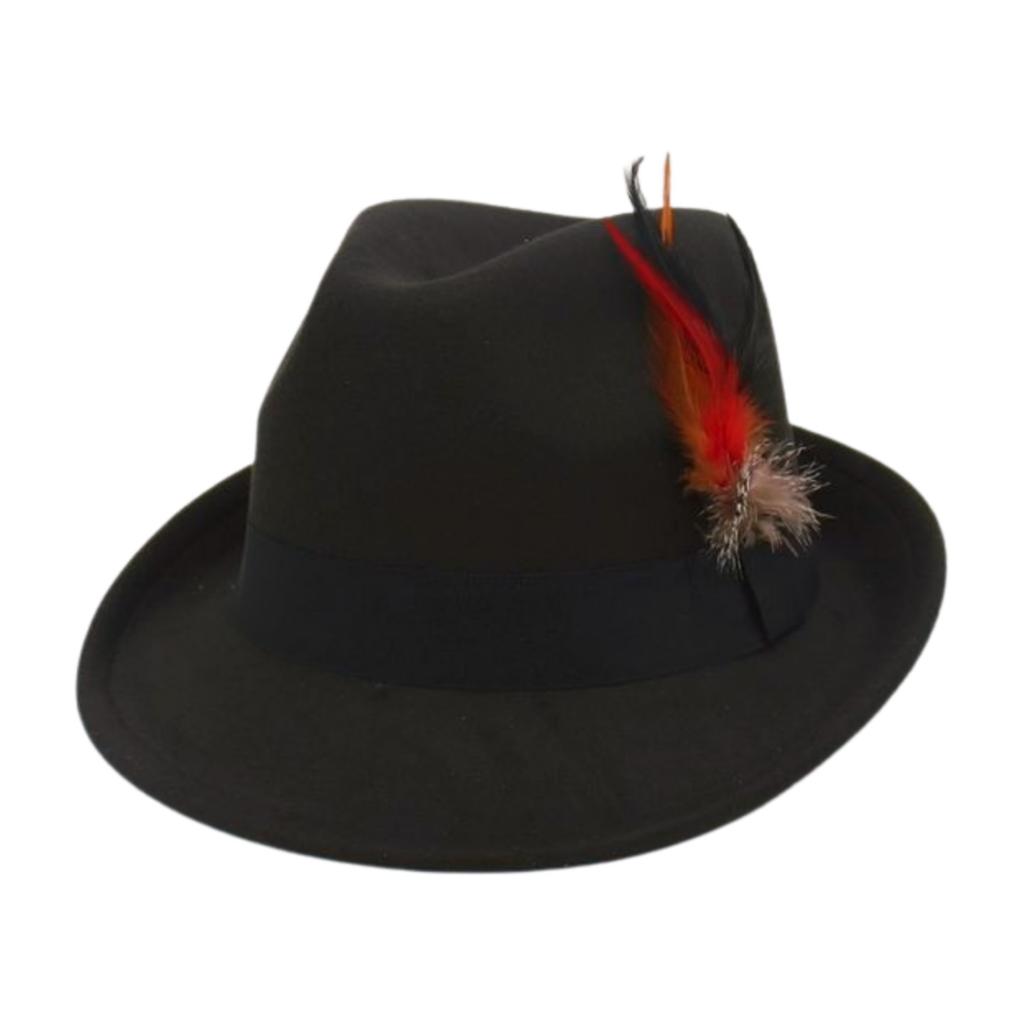 Feather Top Hat Curled Retro Hat British Jazz Hat