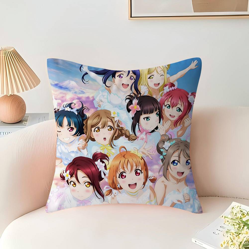 Anime L-Love Live S-Sunshine Cushion Cover Car Throw Pillow Case For Sofa Car Christmas Gift 40x40cm 45x45cm