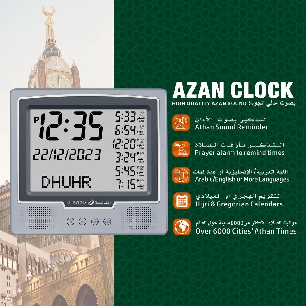 Digital Islamic Muslim Table Wall Clock Mosque Prayer Alarm Calendar Ramadan Gift Athan Clock Azan Prayer