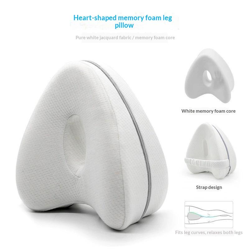 Heart Shaped Breathable Leg Pillow Orthopedic Memory Foam Knee Support Cushion for Elderly Side Sleepers Pain Relief