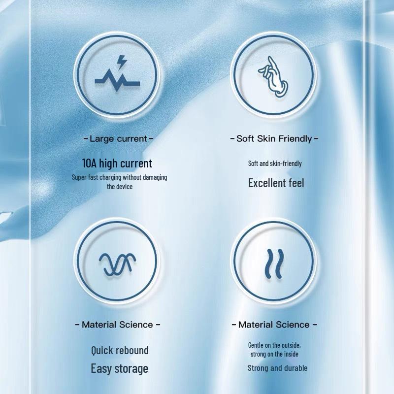 120W Type-C Super Fast Charging Cable for Huawei, Honor, Vivo, Oppo, Xiaomi - 10A