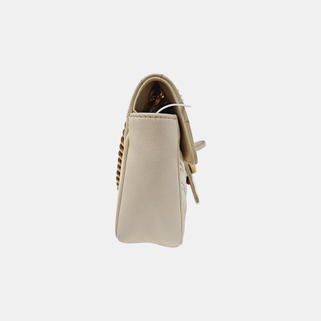 [Pre-Owned] Gucci GG Marmont Matelassé Mini Bag 'White' - Very Good #128IQDE
