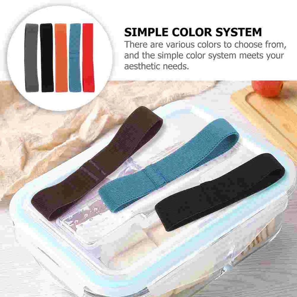 5 Pieces Bento Box Elastic Belt, Lunch Fixing Band Replacement for Camping Office