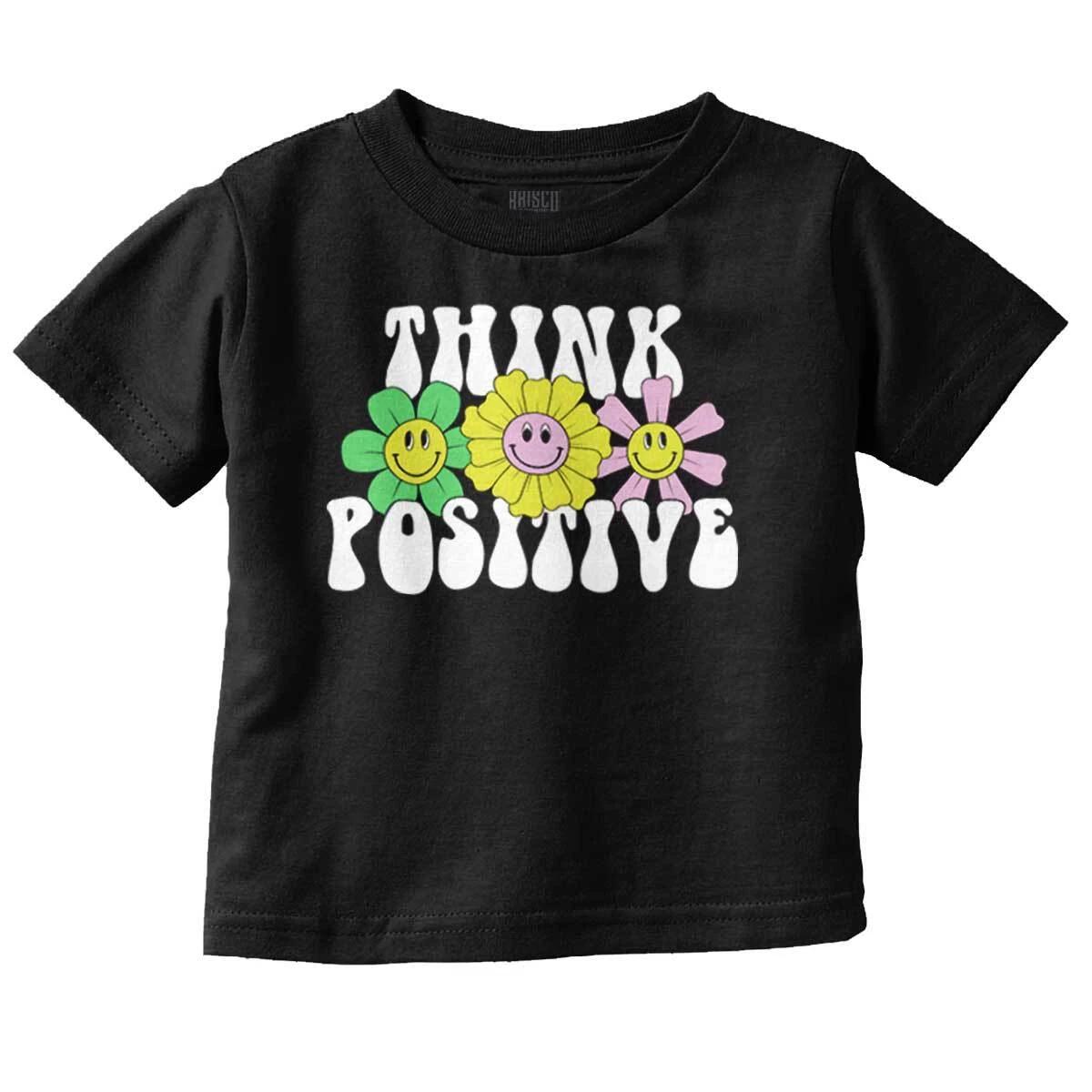 Motivational Saying Think Positive Quote Toddler Boy Girl Youth T Shirt Tee S
