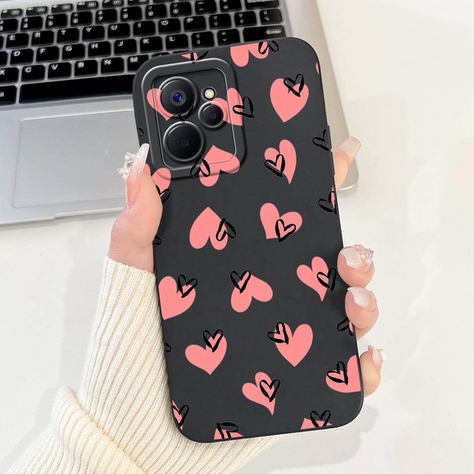 For Realme 9i Case Cool Fashion Flower Marble Sunset Soft Liquid Silicone Lens Protective Cover For Realme 9i 5G Realme9i Bumper