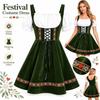 Rochie Dirndl Bavareză cu Șireturi în Față Siluetă A-Line Rochie de Festival pentru Femei Petrecere de Carnaval