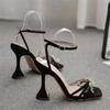 2021 Large Size Buckle Strap High Heel Women's Sandals