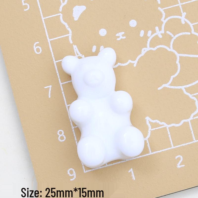 Large Translucent Bear Cartoon Cream Resin Charms for Crocs & DIY Jewelry Hair Clip Accessories