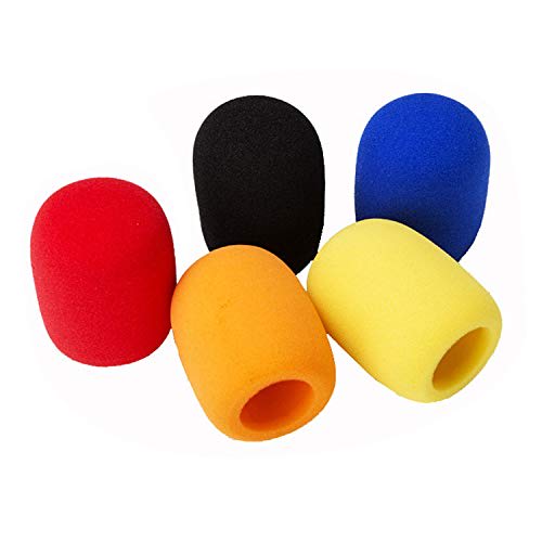 CARSEND 20-Piece Microphone Cover, Microphone Sponge Protective Cover, Noise Reduction, Ball-Shaped, Multicolored Sponge Cover Case Cap for Karaoke, R
