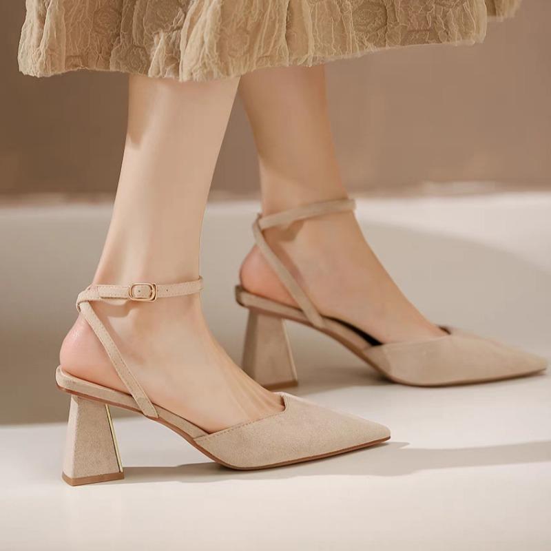 Fashion 2025 Fashion Ladies Shoes Buckle Strap Women's High Heels New Shallow Office and Career Hot Sale Best Seller Closed Toe Sandals