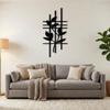 Minimalist Geometric Metal Leaf Wall Art, Rotating Hanging Sculpture for Modern Home