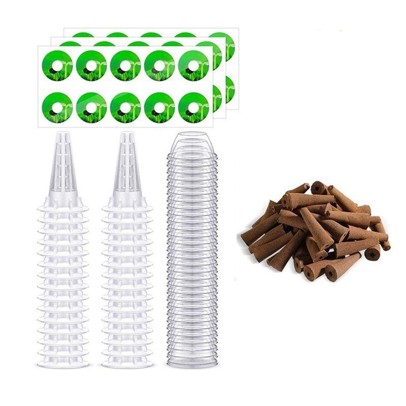 

AEE2-Hydroponic Garden Accessories Pod Kit Growing Basket, Transparent Insulation Cover, Plant Growing Sponge, Label