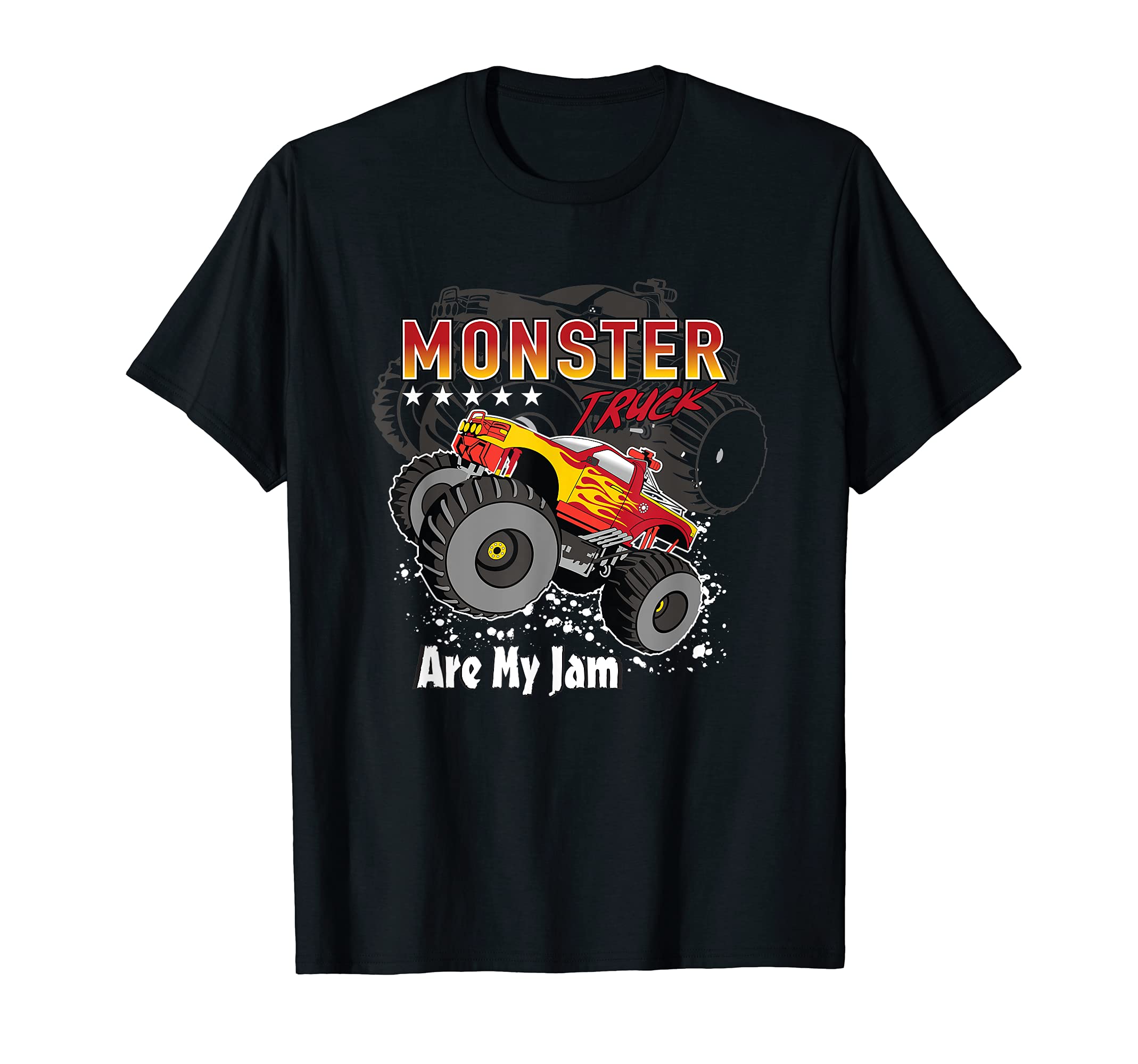 

Cool Monster Truck Are My Jam Retro Sunset Engine T-Shirt