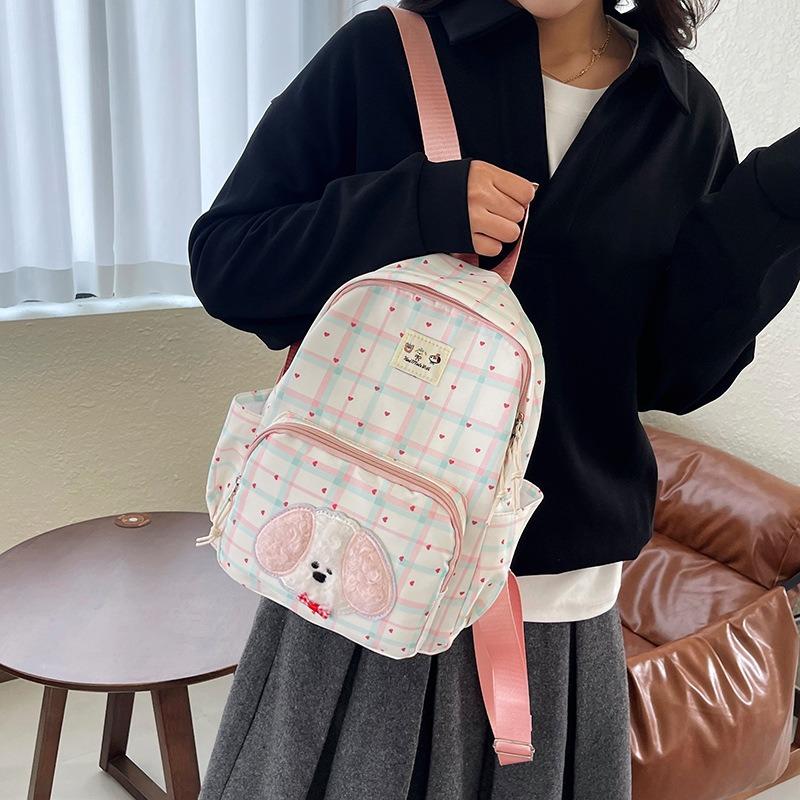 New plaid junior high school schoolbag girl high value style fashion high school student large capacity backpack фиолетовый