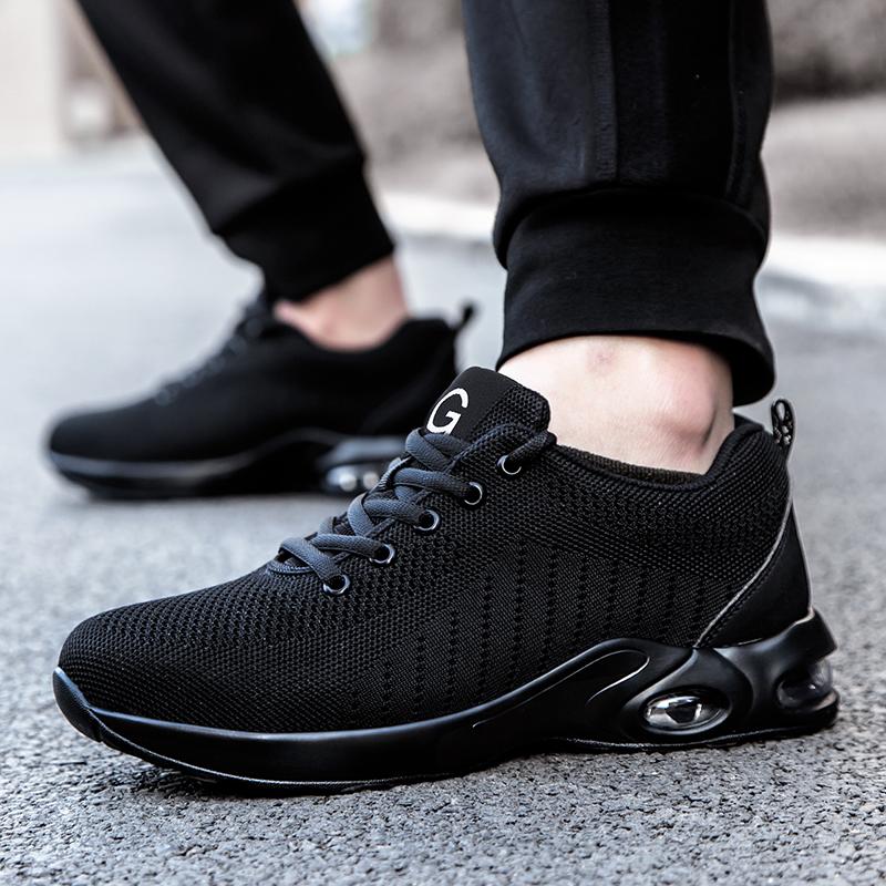Summer Air Cushion Work Safety Shoes For Men Women Breathable Work Sneakers Steel Toe Shoes Anti-puncture Safety Protective Shoe