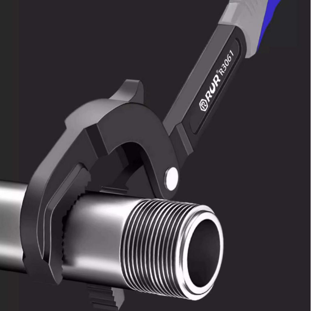 Universal Adjustable Pipe Wrench - High Carbon Steel Plumbing Pliers with Spring Reset for Bathroom & Pipe Work