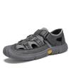 FashionBrand Black Men's Leather Sandals 2024 Summer Quality Beach Slippers Casual Shoes Flat Bottomed Outdoor Beach Shoes