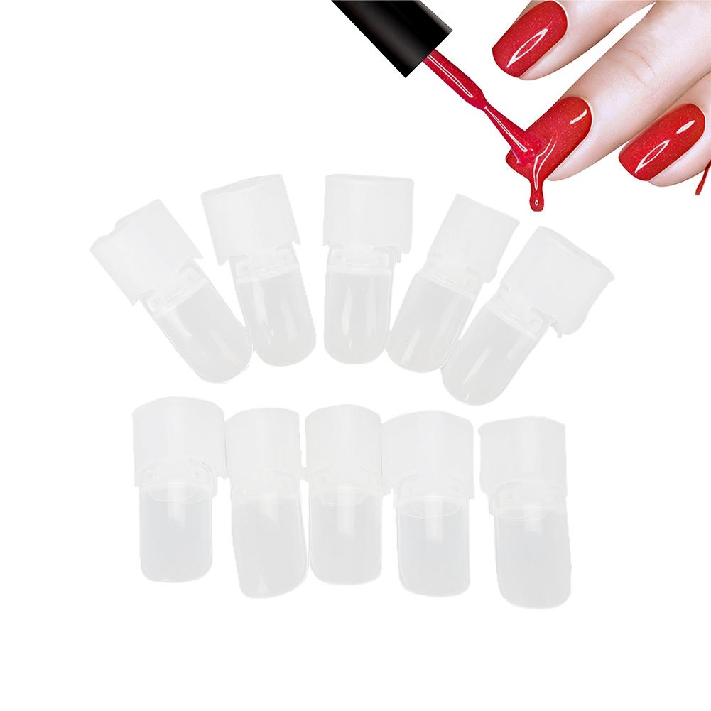 10Pcs set Nail Polish Varnish Protector Holder Manicure Finger Nail Art Tips Cover Shield