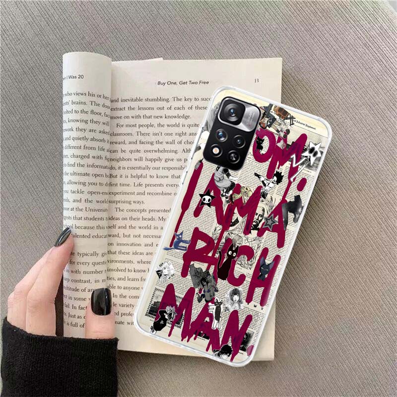 

Mom, I Am A Rich Man Phone Case For Redmi Note 13 12 Pro Plus 14 15 Pro 5G 11 11T 11E 11S 10 Pro 10S 9 9S Cover Cell Clear TPU C Redmi Note 11S(11)4G