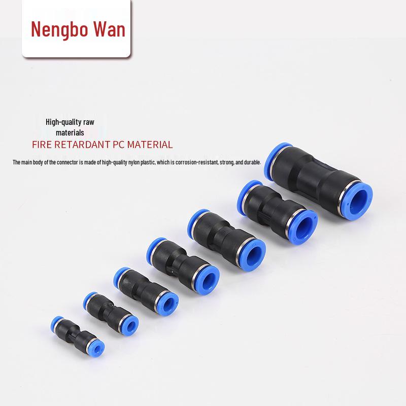 Plastic Reducing Straight Quick-Connect Pneumatic Air Tube Fitting (PU Sizes: 6-8-10-12-14-16PG)
