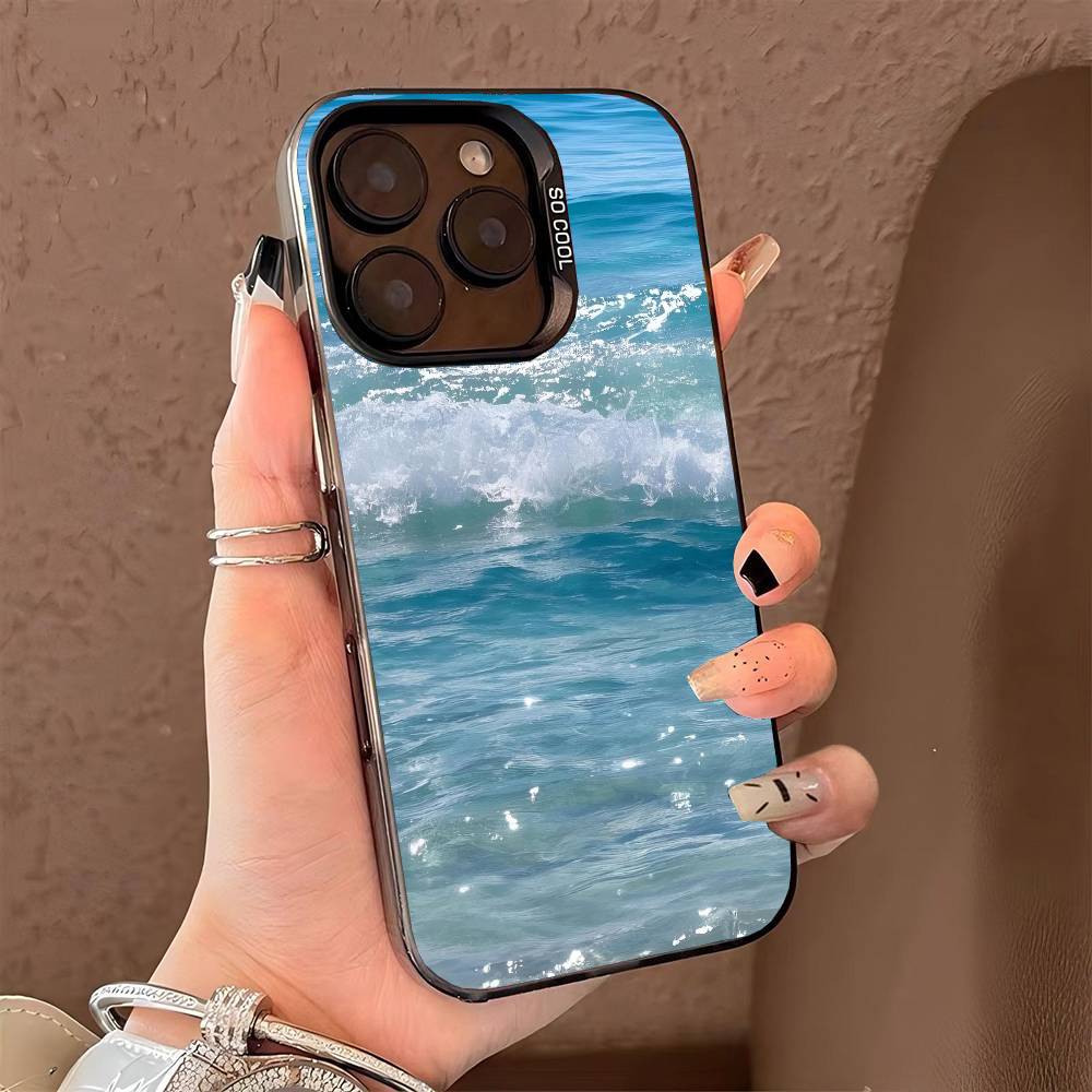 Waves phone case for iPhone 17 17Air 16 15 14 13 12 11 Pro Max Plus Colorful Silver
