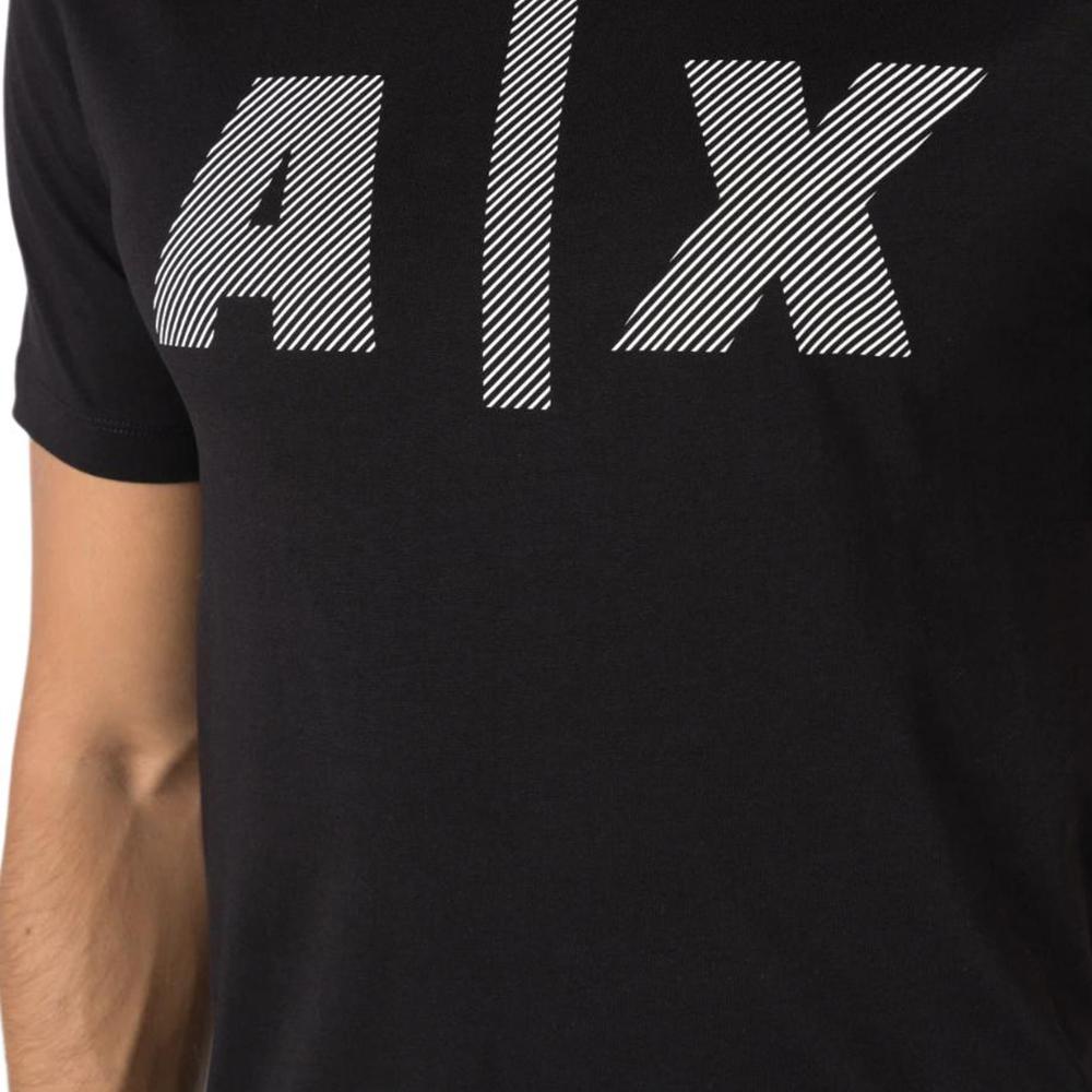 Armani Exchange SS23 Logo Print Round Neck Short Sleeve T-Shirt Men Tops Black 3RZTFF-ZJH4Z-1200
