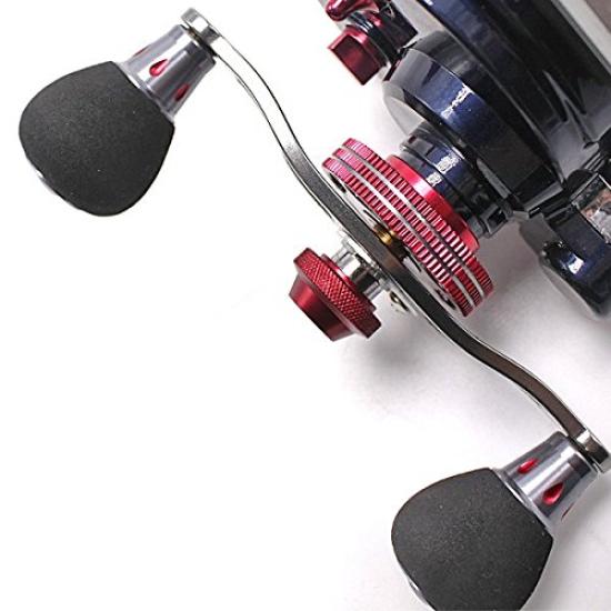 Wellvie classy Skein fishing Raft reel Loofah fishing Octopus Squid 2.6:1 10BB Drop-in single shaft reel for raft Taiko reel with level winder (red)