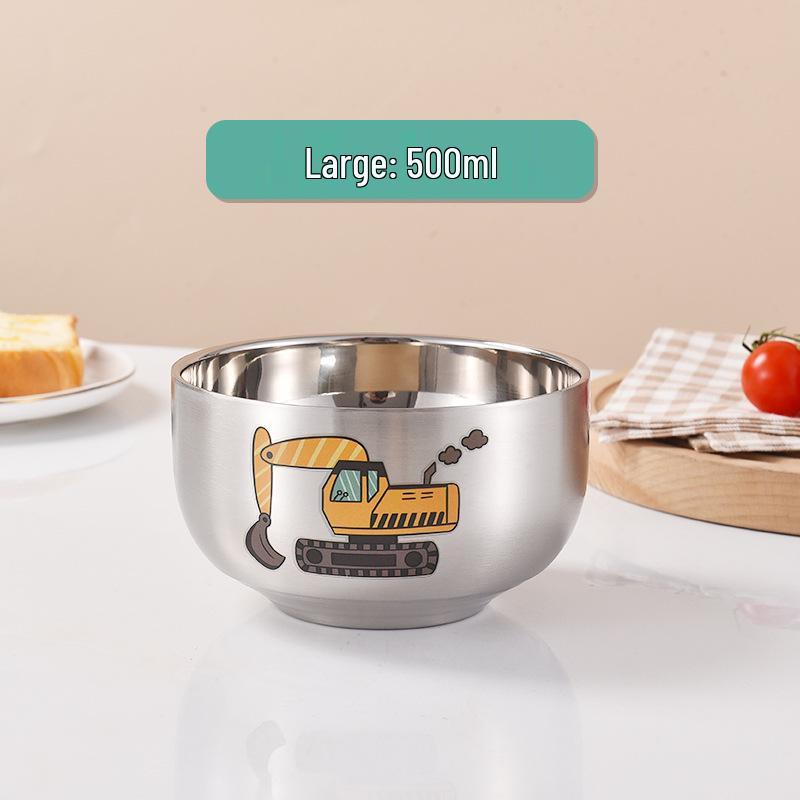 Children's Cartoon Zodiac Insulated Stainless Steel Bowl - Food Grade, Double Layer, Anti-Fall Design