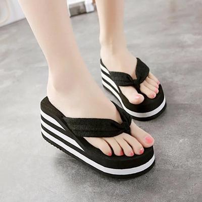 Platform Sandals Women High Heeled Summer Beach Outdoor Indoor Casual Wedges Slippers Home Bathing Flip Flops