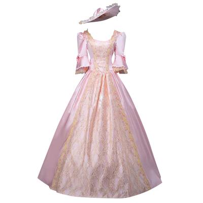 (SU)Robe gothique vintage pour femmes, robe de princesse de cour rétro Steampunk à manches mi-longues