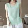 ZANZEA Women Summer Round Neck Loose Casual Sleeveless Tank Tops