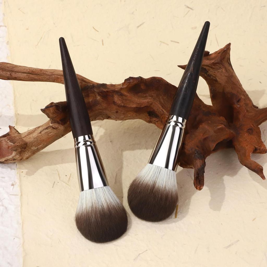 EDTRE Ebony Powder Makeup Fiber Easy To Gentle Bristles Powder Brush, Brush, Bristles, Soft, Use, (Flat Brush)