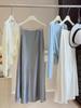 High-End Satin Mermaid Skirt for Women - Spring 2026 A-Line High Waist Slimming Drape Long Skirt