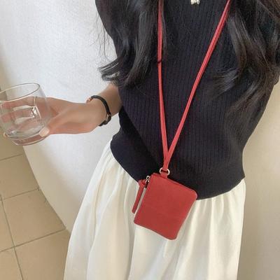 Neck Lipstick Change Bag, Matte Versatile Mini Bag, Niche New Shoulder Small Square Bag for Women