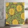 Yellow Sunflower Shower Curtain Bath Decor with Leaves Pattern Print for Home Decoration Orange Green Brown Yellow