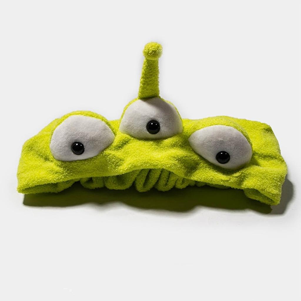 Plush Cartoon Headband Big Eye Decoration Elastic Hair Band for Sports and Makeup Face Wash 3 Eyes Headband